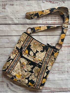 Vera Bradley Quilted Floral Crossbody Bag - Yellow & Black